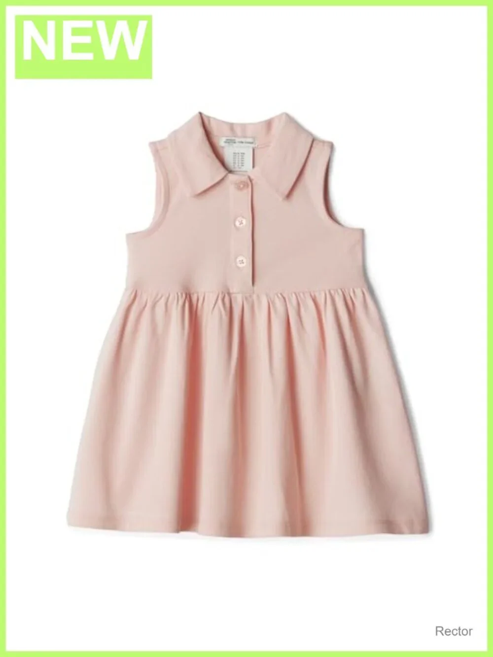 Toddler Girls Cotton Pique Sleeveless Polo Dress Gathered Waist